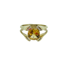 Load image into Gallery viewer, 18k Yellow Gold Citrine and Diamond Ring