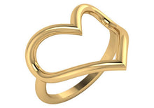 Load image into Gallery viewer, 14k Yellow Gold Open Heart Ring