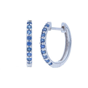 Blue Sapphire Huggie Earrings