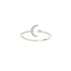 Tiny Moon Pave Diamond Ring