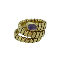 Load image into Gallery viewer, 18k Yellow Gold Wrap Ring with Bezel Set Amethyst