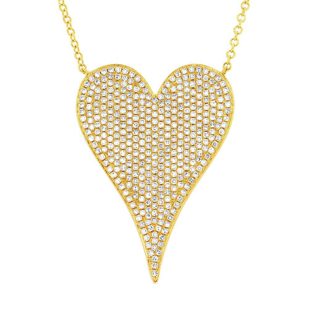14KW Diamond Pave Heart Necklace 001-165-00136 PL Houston, Erica DelGardo  Jewelry Designs