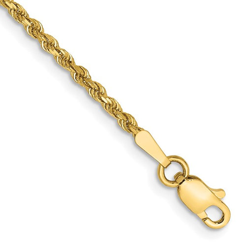 14k Yellow Gold Rope Bracelet 7 inch