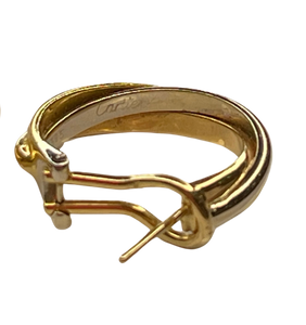 Cartier 18k Tri-Color Gold Trinity Hoop Earrings