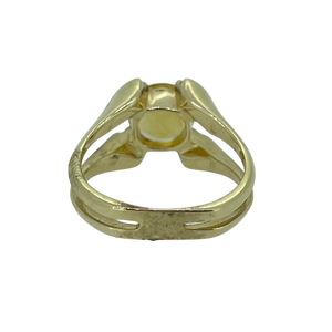18k Yellow Gold Citrine and Diamond Ring