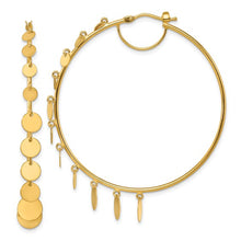 Load image into Gallery viewer, 14k Gold Graduated Disc Hoop Earrings