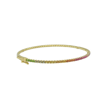 Load image into Gallery viewer, 18k Yellow Gold Rainbow Bangle