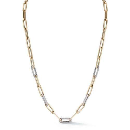 Copy of Paperclip Chain with 5 Pave Diamond Links
