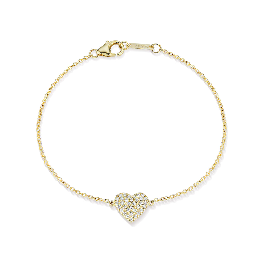 Diamond Pave Heart Bracelet