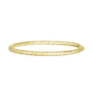 14kt Gold 7.25 inches Yellow Finish 3.8mm Polished Italian Cable Bangle with Box Clasp