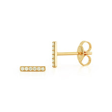 Load image into Gallery viewer, Small Diamond Bar Stud Earrings