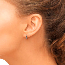 Load image into Gallery viewer, Graduated Diamond Bezel Huggie Earrings