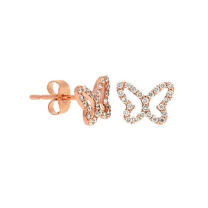 Open Pave Diamond Butterfly Sud Earrings