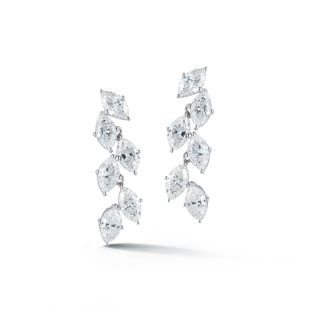 Marquise Diamonds Leaf Earrings