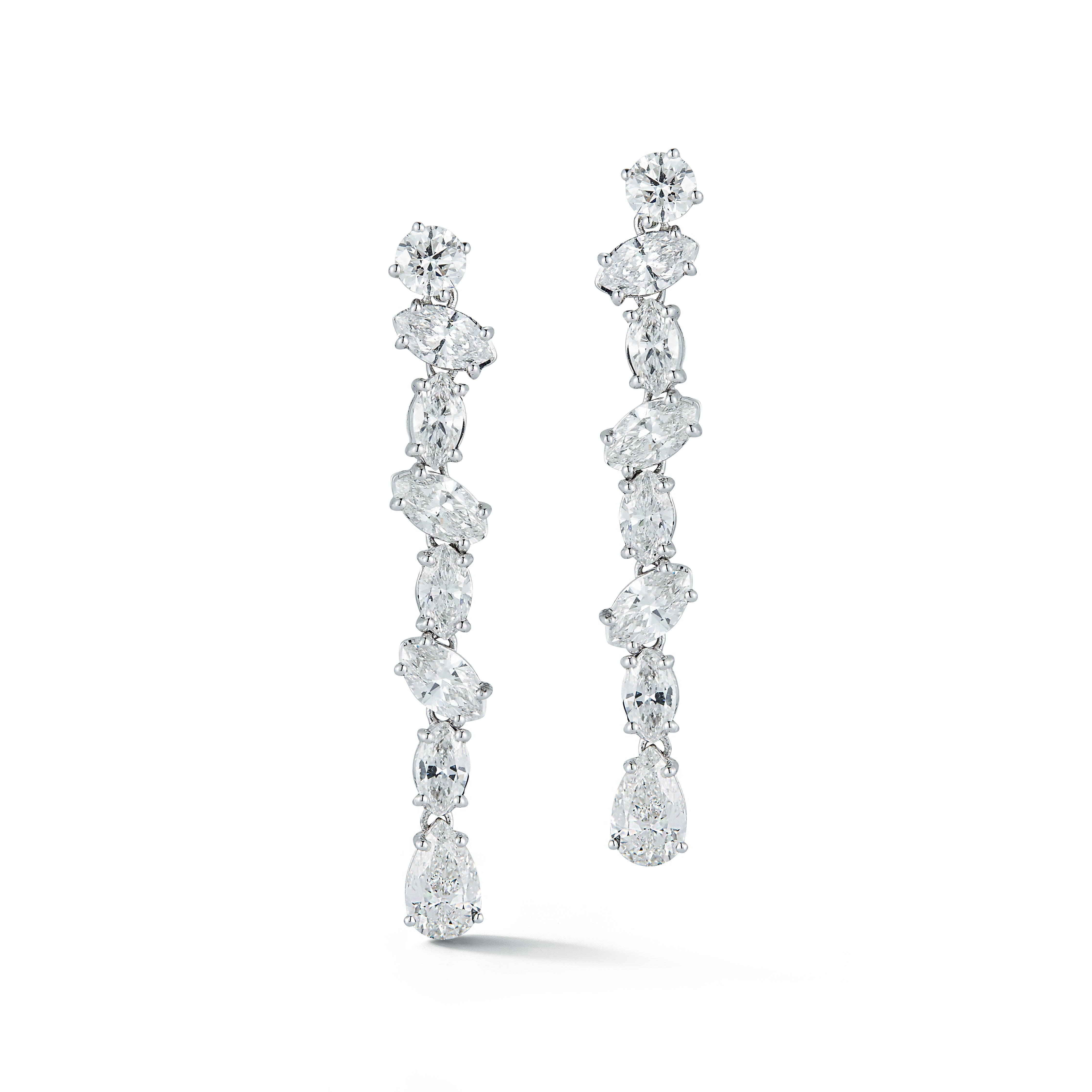 Diamond linear deals drop earrings