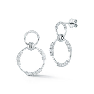 Double Circle Diamond Stud Earrings