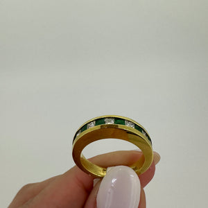 Alternating Chanel Stone and Baguette Ring