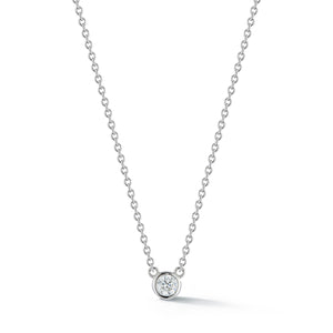 Single Polished Bezel Diamond Necklace
