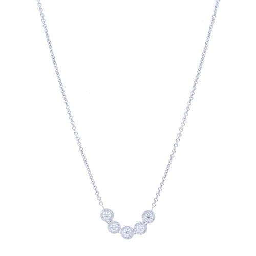 5 Diamond Halo Necklace