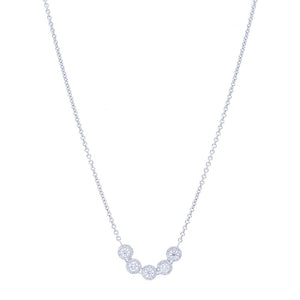 5 Diamond Halo Necklace