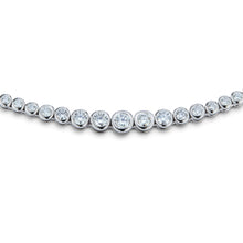 Load image into Gallery viewer, Graduating Diamond Bezel Tennis Necklace