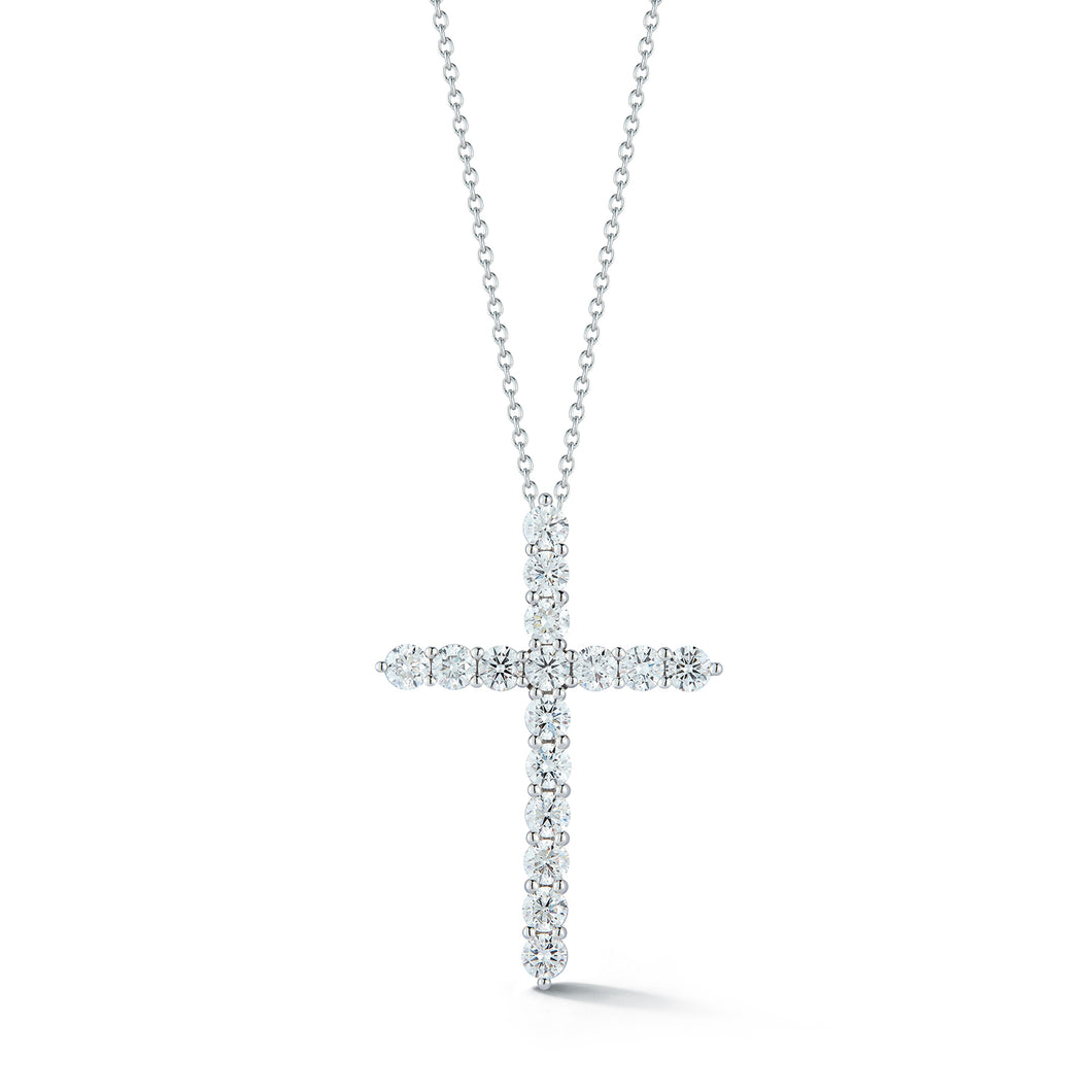 16 Stone Diamond Cross Pendant