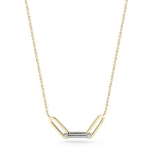 Load image into Gallery viewer, 3 Paperclip Links, One with Diamonds Necklace