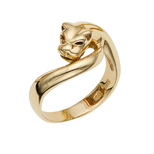 14kt Gold Size-7 Yellow Finish 10x20.5x0.8mm Polished Panther Ring