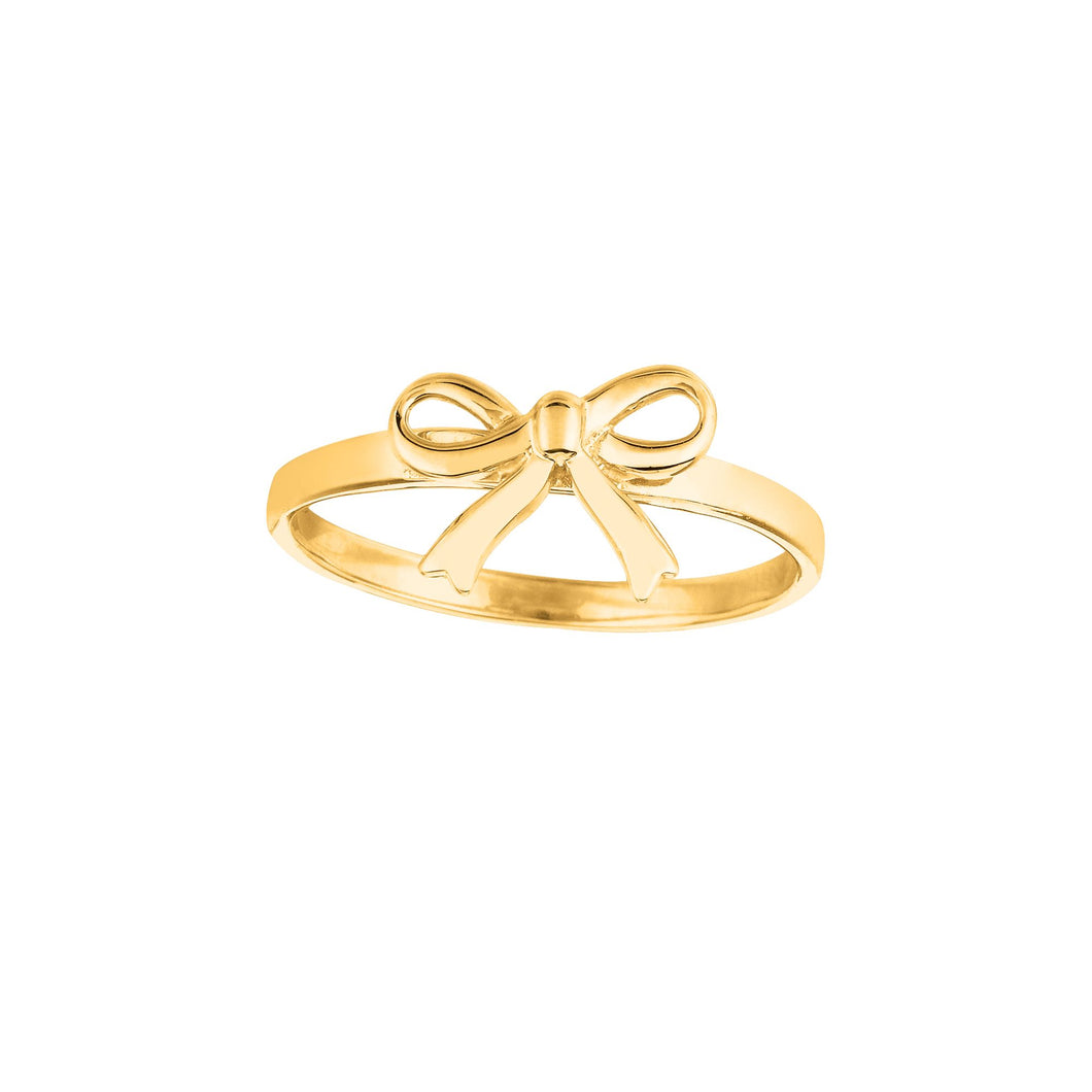 14kt Yellow Gold Shiny Bow Top Size 7 Ring