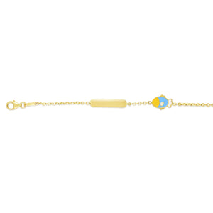 14kt Gold 6 inches Yellow Finish Enamel Bracelet with Lobster Clasp