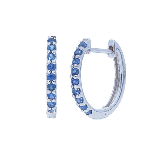 Blue Sapphire Huggie Earrings