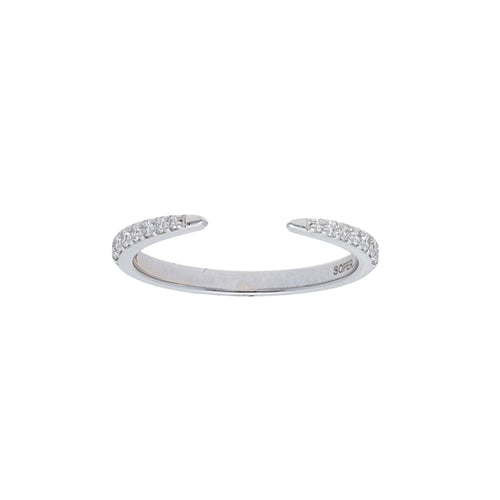 Pave Diamond Open Tipped Band