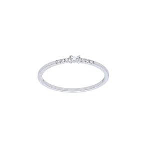 Baguette with Pave Diamond Ring