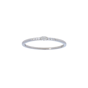 Thin Band With Single Marquise Diamond