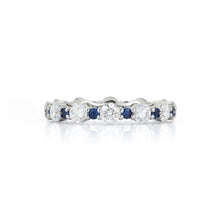 Load image into Gallery viewer, Blue Sapphire and Diamond Eternity Band