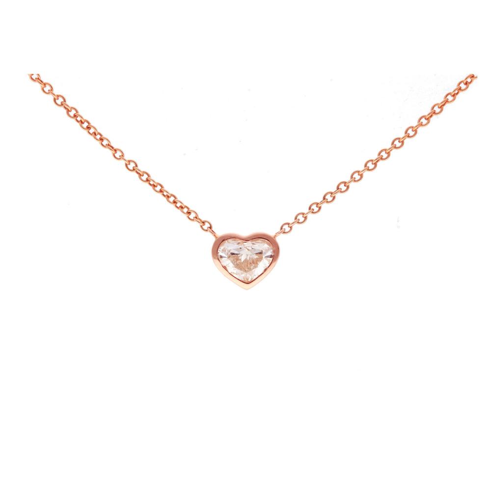 Heart Diamond Bezel Necklace