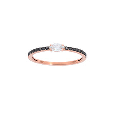 Load image into Gallery viewer, Thin Marquise Center Diamond Band with Black Diamond