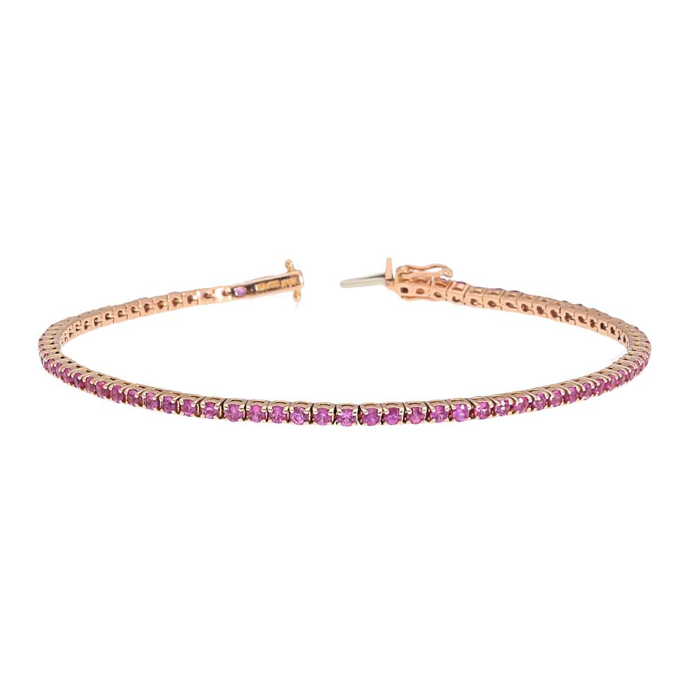 5 Carat Natural Pink Sapphire Rose Gold Tennis Bracelet – De Maria Jewelry