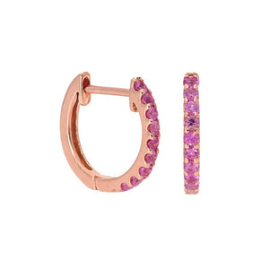 Pink Sapphire Huggie Earrings