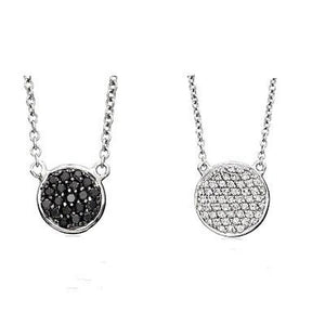 Reversible Black and White Disc Necklace