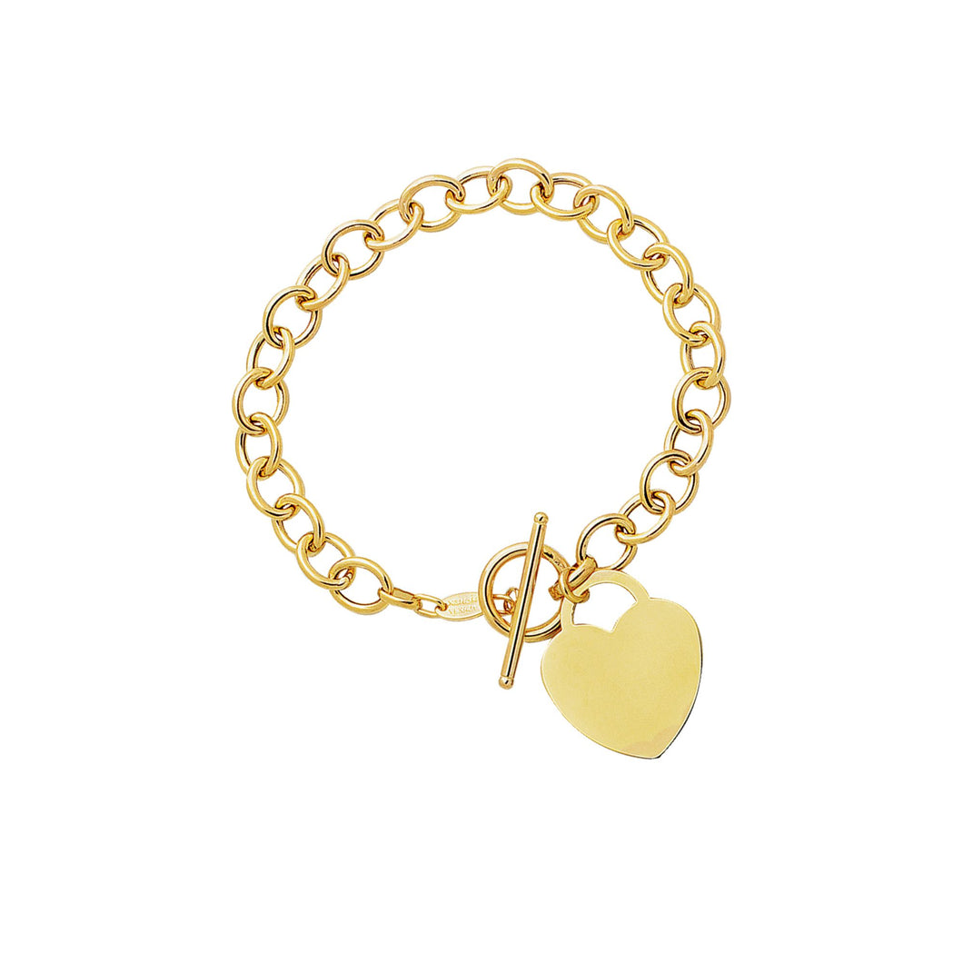 Gold Bangle Bracelet with Toggle Lock