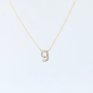 petite initial diamond necklace