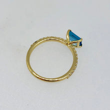 Load image into Gallery viewer, Blue Topaz and Diamond Ring
