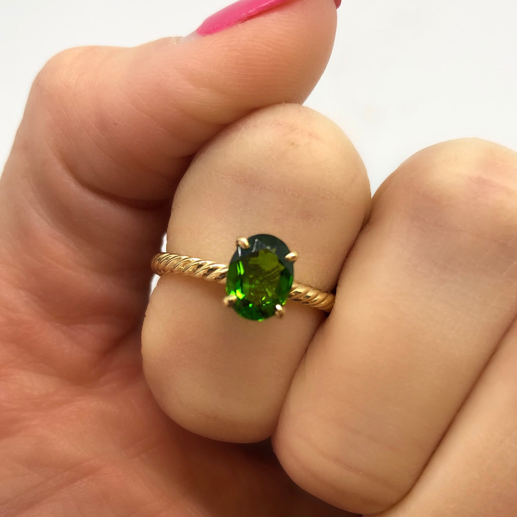 Green Diopside Ring