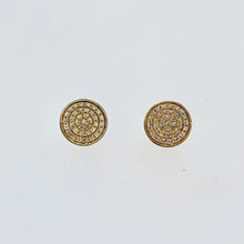 Load image into Gallery viewer, 14k Yellow Gold Circle Diamond Earrings