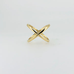 Gold X Ring
