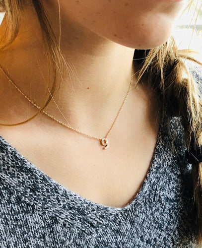 petite initial diamond necklace