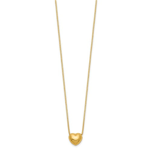 petite puffed heart necklace